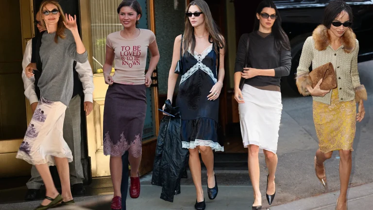 Slip Dresses Layered Over Basics for a Modern Look
