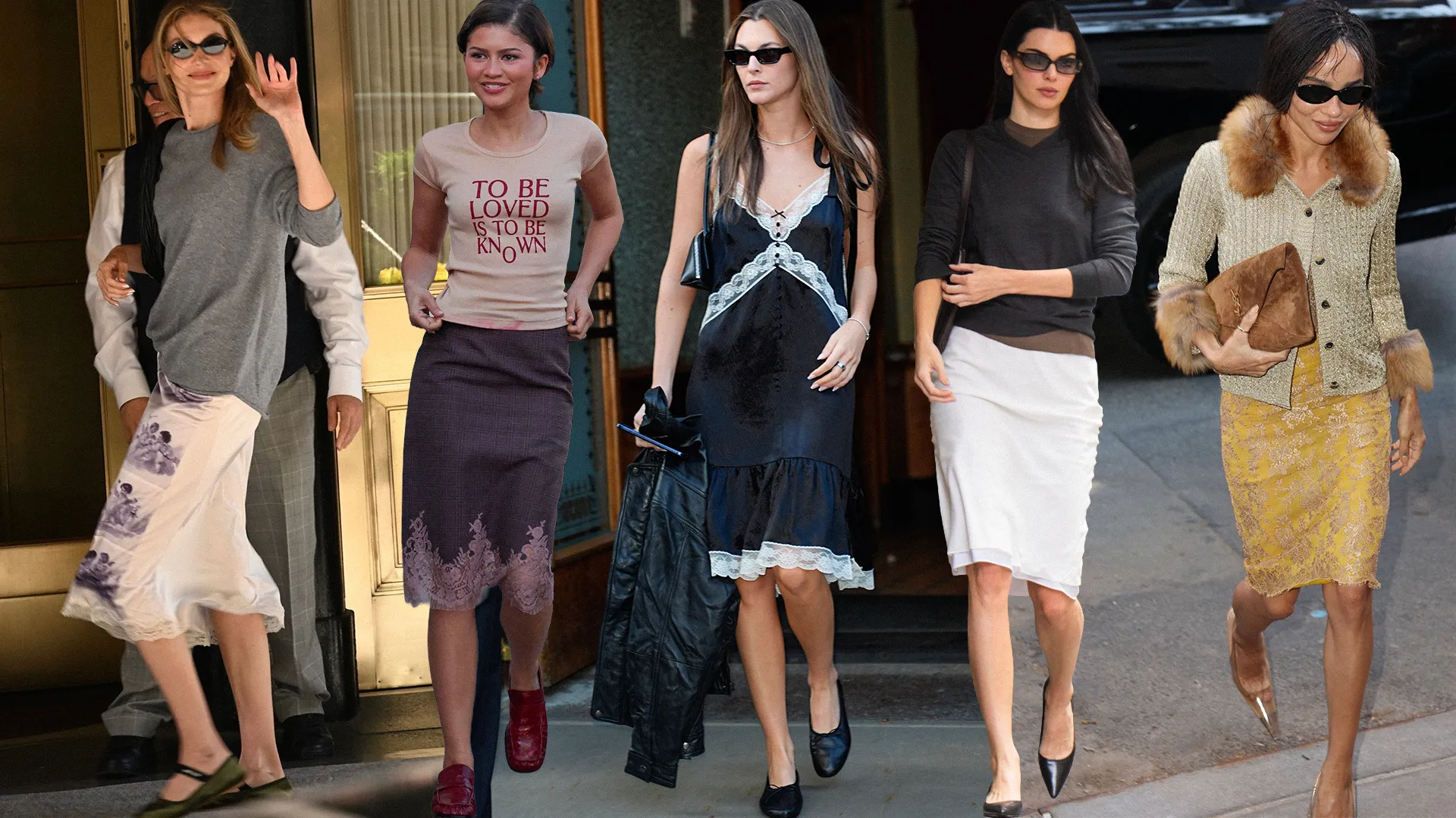 Slip Dresses Layered Over Basics for a Modern Look